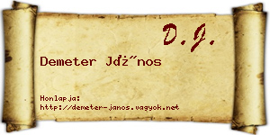 Demeter János névjegykártya